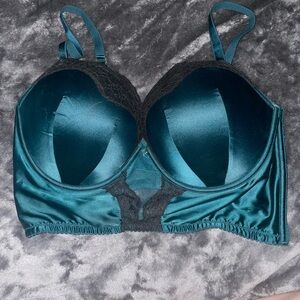 38DD (E) Victoria Secret Corset type pushup bra. beautiful green blue color.